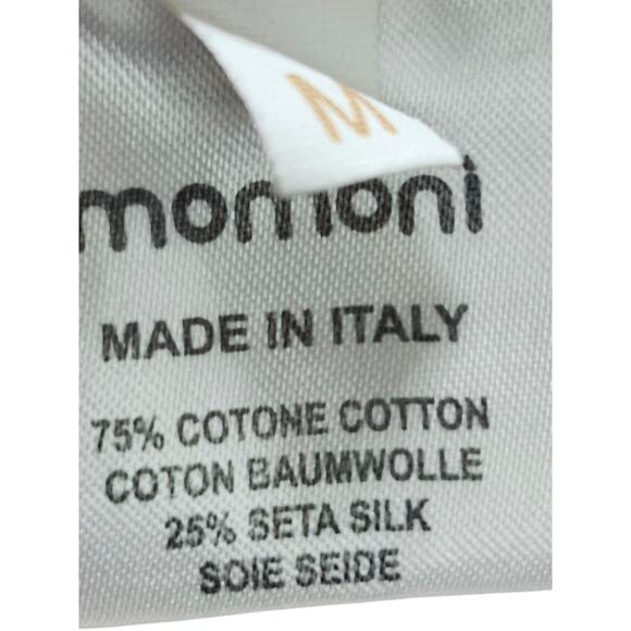 Momoni Medium Peasant Cotton Silk Sheer Lagenlook Blouse Beige Hi Low Hem Top - Picture 9 of 10